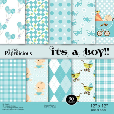 

PAPERICIOUS DESIGNER PRINTED 12X12 Multipurpose Paper(Set of 1, Multicolor)
