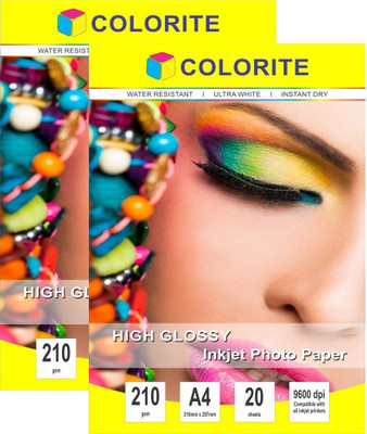 

Colorite 210gsm Cast Coated Inkjet Unruled A4 Photo Paper(Set of 2, White)