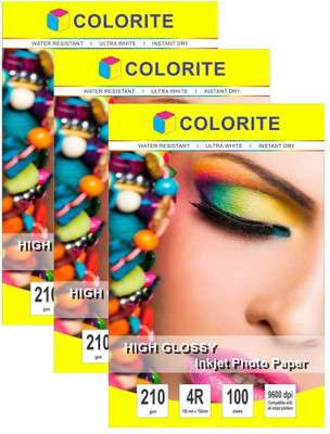 

Colorite 210gsm Cast Coated Inkjet Unruled 4R Photo Paper(Set of 3, White)