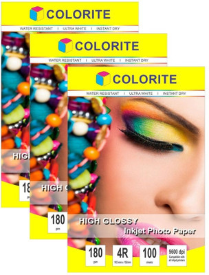

Colorite 180gsm Cast Coated Inkjet Unruled 4R Photo Paper(Set of 3, White)