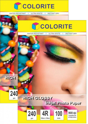 Colorite 240gsm Cast Coated Inkjet Unruled 4R Photo Paper(Set of 2, White) Flipkart