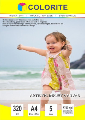 

Colorite 320gsm Canvas Photo Paper Inkjet Unruled A4 Inkjet Paper(Set of 1, White)
