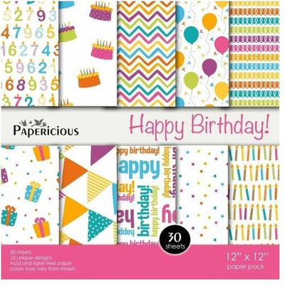 

PAPERICIOUS DESIGNER PRINTED 12X12 Multipurpose Paper(Set of 1, Multicolor)