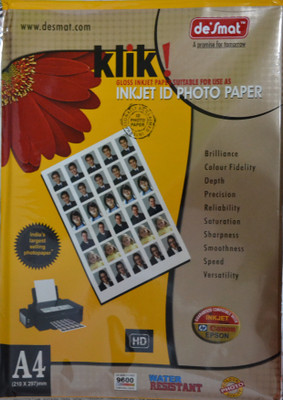 

Desmat Klikid Unruled A4 (210x297) Photo Paper(Set of 25, White)