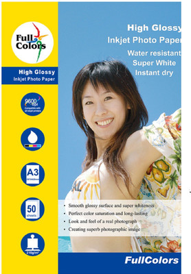 

Full Color Full Colors 210gsm A3 High Glossy Inkjet Photo Paper Inkjet Photo Paper A3 Photo Paper(Set of 1, White)