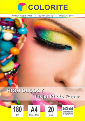 Colorite 180gsm Sheets Cast Coated Inkjet Unruled A4 Photo Paper(Set of 1, White) Flipkart