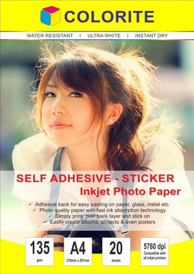 Colorite 135gsm Sheets Cast Coated Inkjet Unruled A4 Photo Paper(Set of 1, White) Flipkart