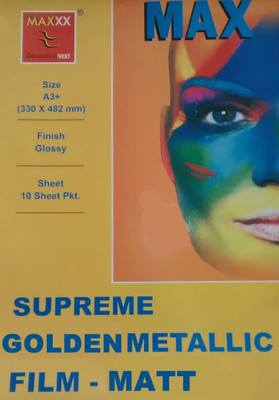 

Max A3 Supreme Golden Metallic Matte Photo Paper(Set of 1, White)