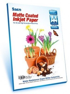 

Saco A4 90 GSM Matte Coated Paper - 100 Sheets Unruled A4 Photo Paper(Set of 100, White)