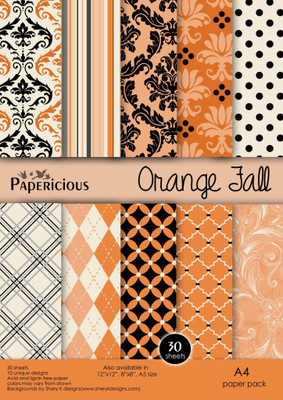 

Papericious DESIGNER PRINTED A4 Craft paper(Set of 1, Orange)
