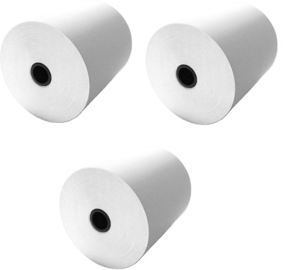 

Royaltec Pure White Big Size Three Billing Pos Roll 79MMX50Mtr (3 Inch) Thermal Paper(Set of 3, White)