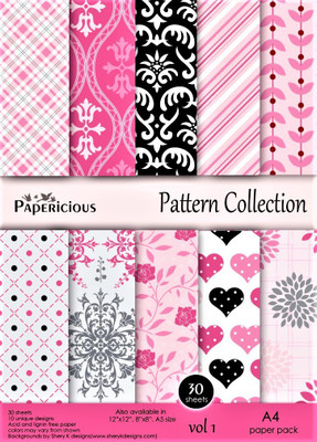 

PAPERICIOUS DESIGNER PRINTED A4 A4 paper(Set of 1, Pink, Black)