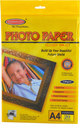 

Bambalio Glossy Photo Paper 130 GSM 40 Sheets Unruled A4 size Photo Paper(Set of 2, White)