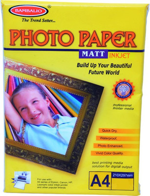 

Bambalio Matt Coated Photo Paper, 120 gsm, 50 Sheets BMP-120-50 A4 Photo Paper(Set of 1, White)