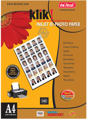 

Desmat PhotoGlossy Paper Unruled A4 Photo Paper(Set of 1, White)