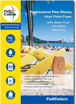 

Full Color Professional Plus Glossy Water Proof Inkjet Papers A4 Photo Paper(Set of 1, White)