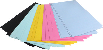 

FUN + LEARN Assorted Color paper Unruled A4 Coloured Paper(Set of 5, Green, Blue, Pink, Yellow, Black)