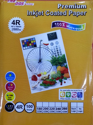 DDS 4x6/4R High Glossy 180 GSM - Unruled 4R 180 gsm Inkjet Paper(Set of 1, White)