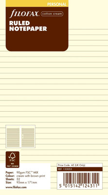 

FILOFAX INSERT RULED PERSONAL Coloured Paper(Set of 1, Cream)