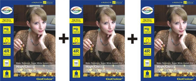 28% OFF on Gocolor 185gsm Photo Paper Unruled 4R Inkjet Paper(Set of 3, White)