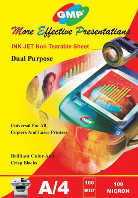 GMP Inkjet Nt Sheet Unruled A4 300 gsm Non Tearable Paper(Set of 1, White)