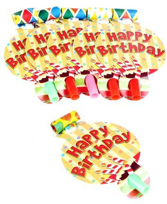 

Funcart Stripe birthday Party Blowouts(Pack of 6)