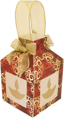 

Crack of Dawn Crafts Printed Party Box(Red, Gold, Pack of 4)