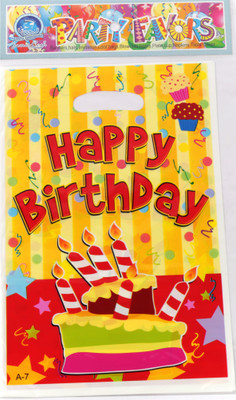 

Funcart Stripe birthday Lootbag Printed Party Bag(Multicolor, Pack of 6)