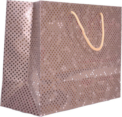 

Star Pennsylvania Metallic Brown Polka Dots Italian Gift Bags Size 32x25x13 cm Set of 5 Printed Party Bag(Brown, Pack of 5)