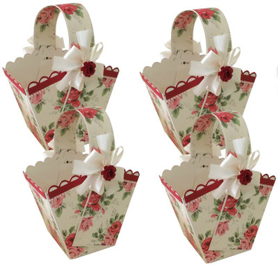 

Crack of Dawn Crafts Printed Party Pouch(Pink, Pack of 4)