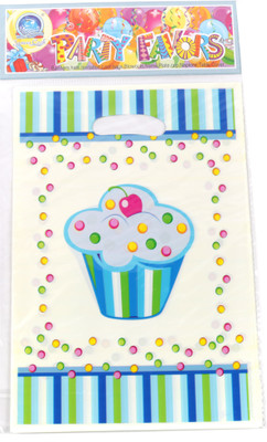 

Funcart Sweet Treat Cupcake Lootbag Printed Party Bag(Blue, Pack of 6)