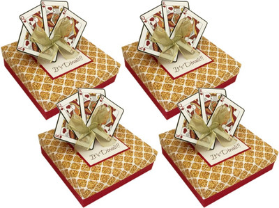 

Crack of Dawn Crafts Printed Party Box(Red, Gold, Pack of 4)