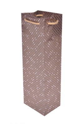 

Star Pennsylvania Metallic Brown Polka Dots Italian Gift Bags for Wine Bottle Set of 5 Printed Party Bag(Brown, Pack of 5)
