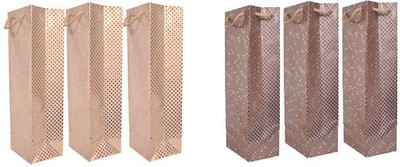 

Star Pennsylvania Italian Metallic Polka Dots Assorted Wine Printed Party Bag(Gold, Brown, Pack of 6)