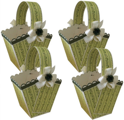 

Crack of Dawn Crafts Printed Party Pouch(Green, Pack of 4)