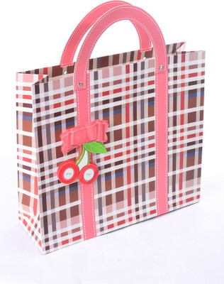 

Enwraps Checkered Series Cherry (3pc ) Printed Party Bag(Pink, Pack of 3)
