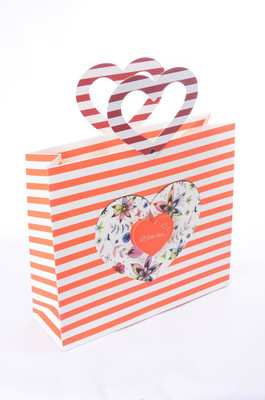 

Enwraps Love Handle Stripes (3pc ) Printed Party Bag(Orange, Pack of 3)