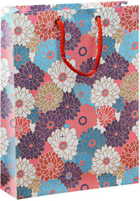 

Bdpp Paper Processers Multicolor Floral Printed Party Bag(Multicolor, Pack of 10)