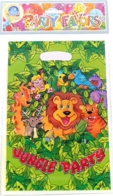 

Funcart Jungle Party Lootbag Printed Party Bag(Green, Pack of 6)