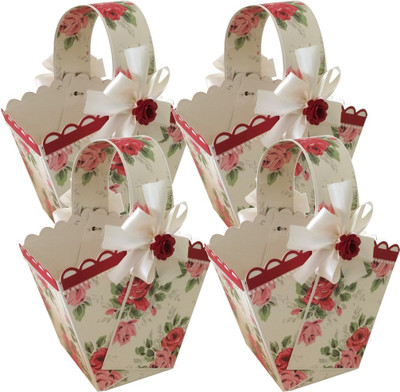 

Crack of Dawn Crafts Printed Party Pouch(Pink, Pack of 4)