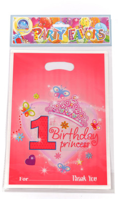 

Funcart Sweet At One Princess Lootbag Printed Party Bag(Pink, Pack of 6)