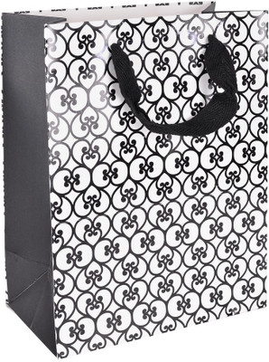 

Enwraps Printed Party Bag(Black, Pack of 6)