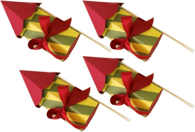 

Crack of Dawn Crafts Printed Party Box(Red, Green, Yellow, Pack of 4)
