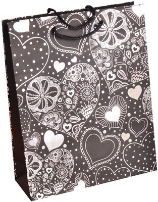 

Enwraps White Heart Print Big (3 pcs) Printed Party Bag(Multicolor, Pack of 3)