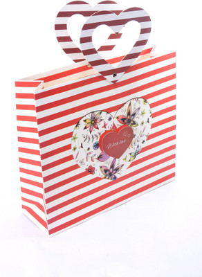 

Enwraps Love Handle Stripes (3pc ) Printed Party Bag(Red, Pack of 3)