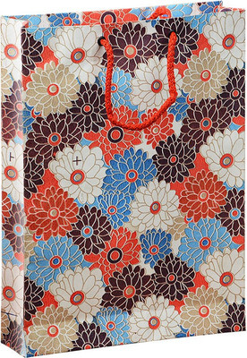 

Bdpp Paper Processers Multicolor Floral Printed Party Bag(Red, White, Pack of 10)