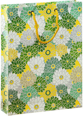 

Bdpp Paper Processers Multicolor Floral Printed Party Bag(Green, Yellow, Silver, Pack of 10)