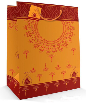 

Paper Bag Zone Printed Party Bag(Yellow, Orange, Pack of 10)