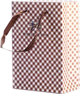

Enwraps Printed Party Bag(Brown, Pack of 10)