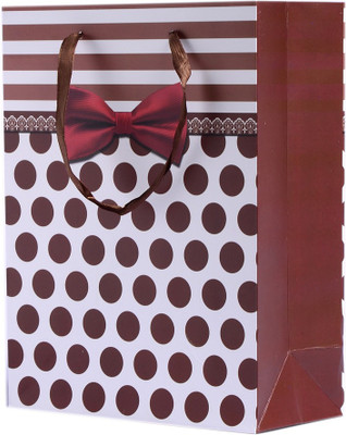 Enwraps Printed Party Bag(Brown, Pack of 6)